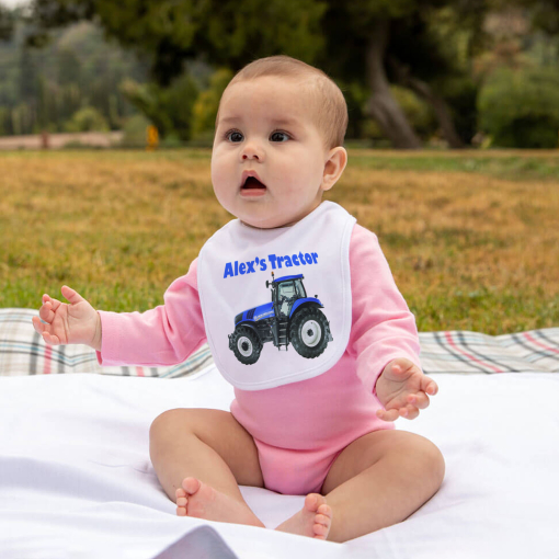 Tractor New Holland Personalised Baby Bib