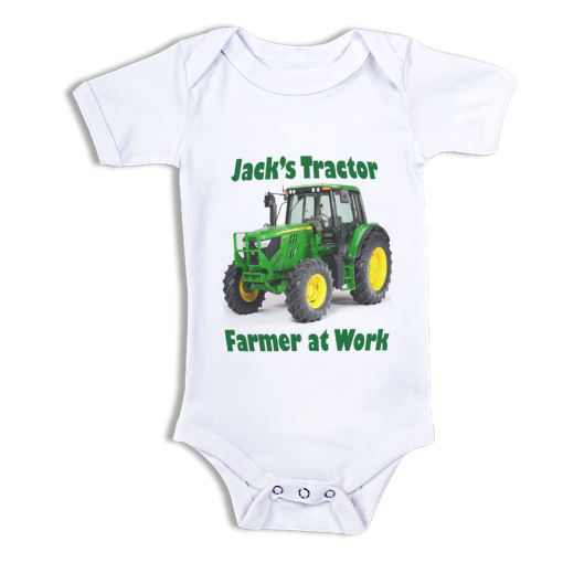 Tractor John Deere Personalised Baby Grow - Image 2
