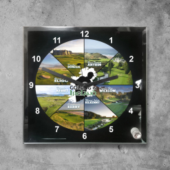 Golfing in Ireland Clock, Collage B