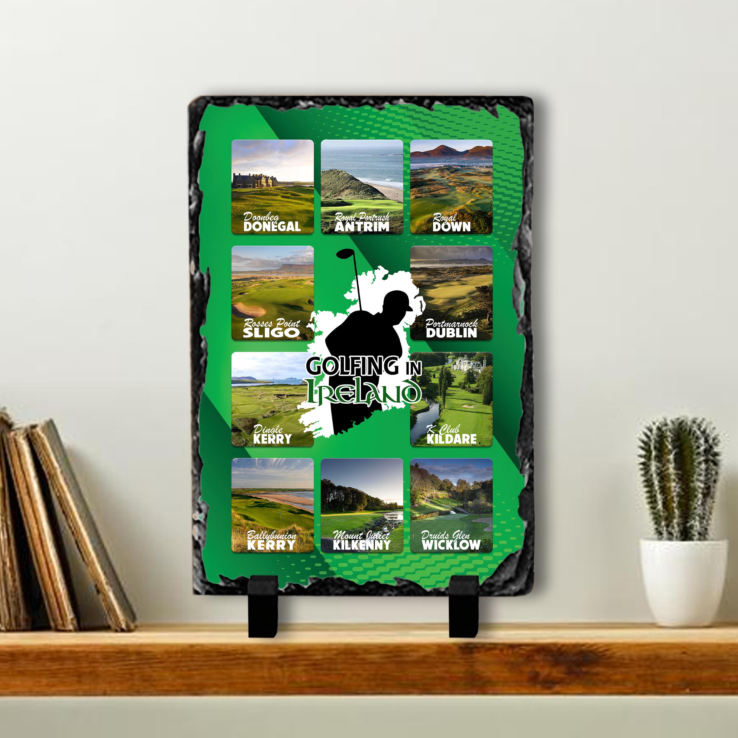 Golfing in Ireland Slate Tile, Collage B