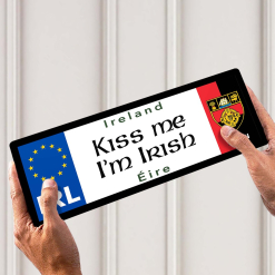 Kiss Me, I'm Irish Down Licence Plate